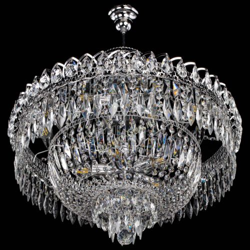 Люстра Водопад перо с подвесом в Подольске Гусь Хрустальный