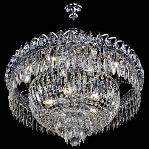 Люстра Водопад перо с подвесом в Подольске Гусь Хрустальный