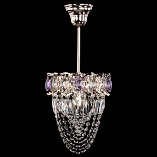 Люстра Водоворот №1 мини с подвесом фиолетовая в Подольске Гусь Хрустальный