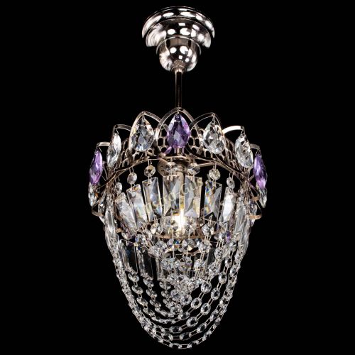 Люстра Водоворот №1 мини с подвесом фиолетовая в Подольске Гусь Хрустальный