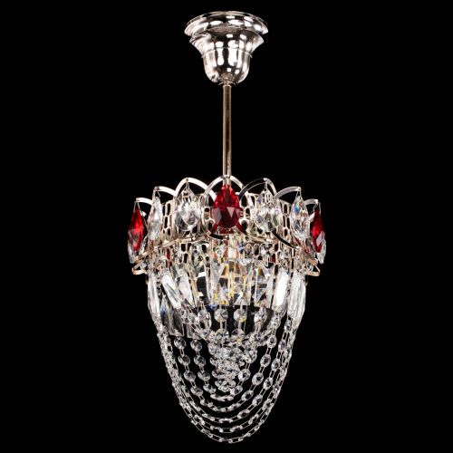 Люстра Водоворот №1 мини с подвесом красная в Подольске Гусь Хрустальный