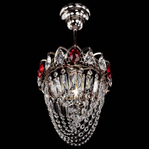 Люстра Водоворот №1 мини с подвесом красная в Подольске Гусь Хрустальный