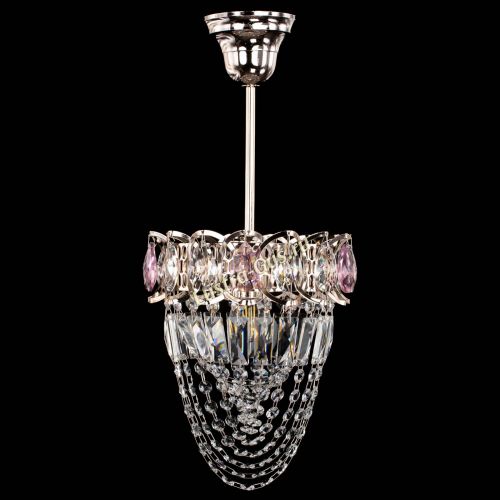 Люстра Водоворот №1 мини с подвесом розовая в Подольске Гусь Хрустальный