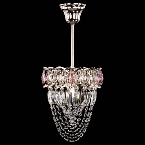 Люстра Водоворот №1 мини с подвесом розовая в Подольске Гусь Хрустальный