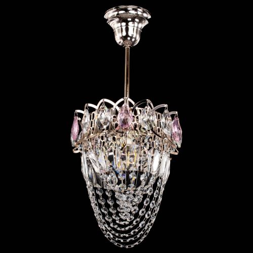 Люстра Водоворот №1 мини с подвесом розовая в Подольске Гусь Хрустальный