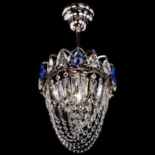 Люстра Водоворот №1 мини с подвесом синяя в Подольске Гусь Хрустальный