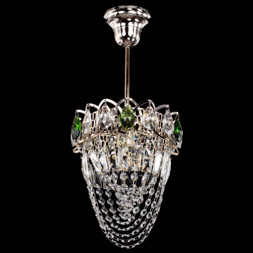 Люстра Водоворот №1 мини с подвесом зеленая в Подольске Гусь Хрустальный