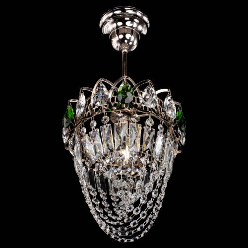 Люстра Водоворот №1 мини с подвесом зеленая в Подольске Гусь Хрустальный