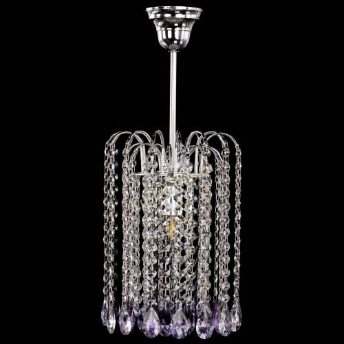 Люстра Зима капель журавлик фиолетовая в Подольске Гусь Хрустальный