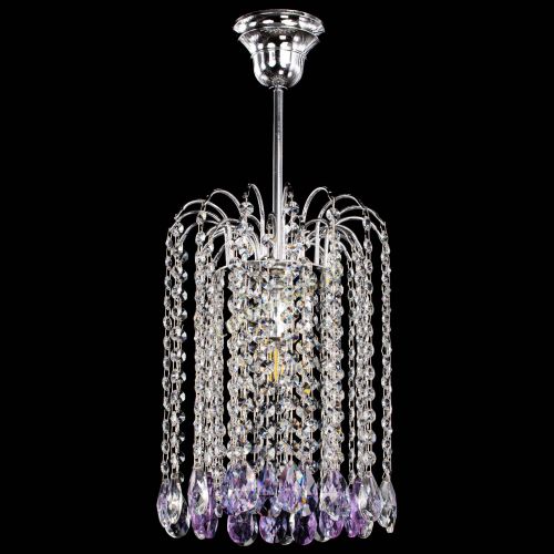 Люстра Зима капель журавлик фиолетовая в Подольске Гусь Хрустальный