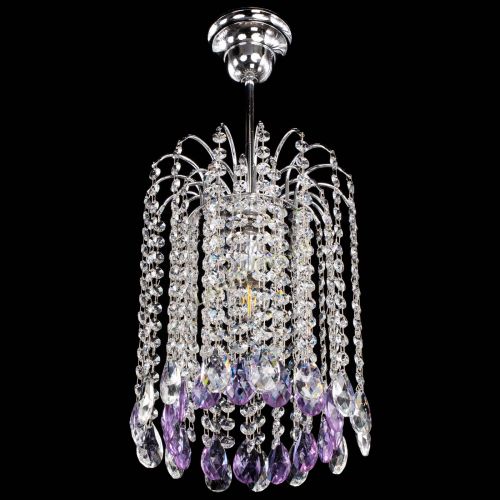 Люстра Зима капель журавлик фиолетовая в Подольске Гусь Хрустальный