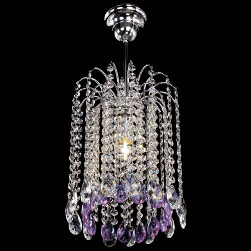 Люстра Зима капель журавлик фиолетовая в Подольске Гусь Хрустальный