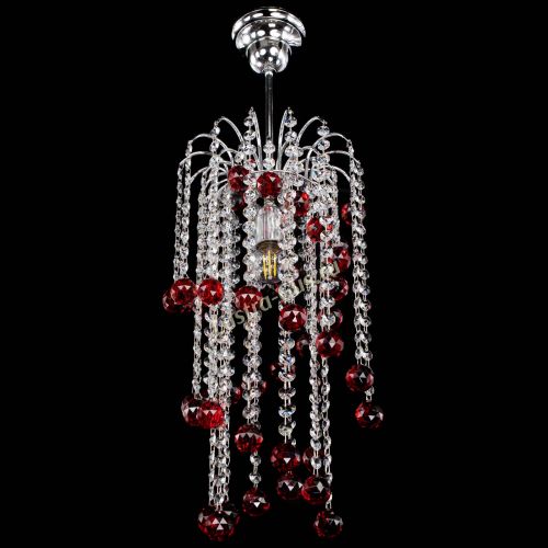 Люстра Зима каскад шар 30 красная в Подольске Гусь Хрустальный
