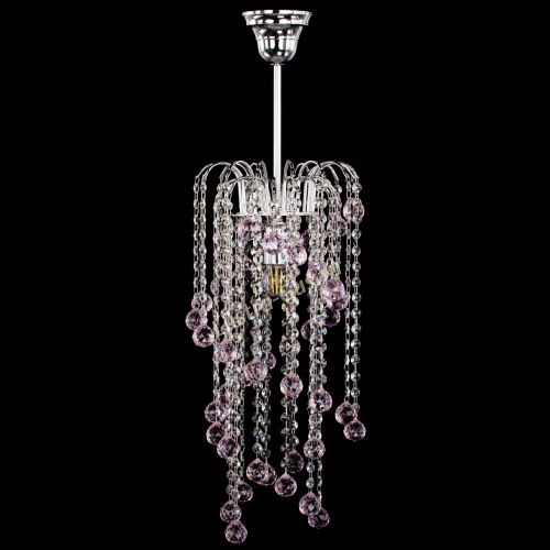 Люстра Зима каскад шар 30 розовая в Подольске Гусь Хрустальный