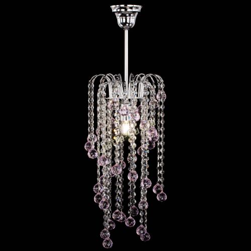 Люстра Зима каскад шар 30 розовая в Подольске Гусь Хрустальный