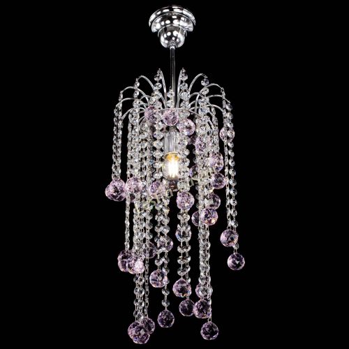 Люстра Зима каскад шар 30 розовая в Подольске Гусь Хрустальный