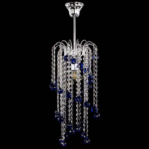 Люстра Зима каскад шар 30 синяя в Подольске Гусь Хрустальный