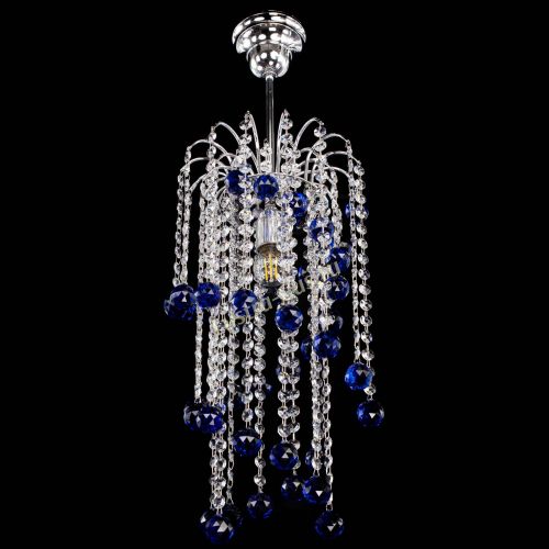 Люстра Зима каскад шар 30 синяя в Подольске Гусь Хрустальный