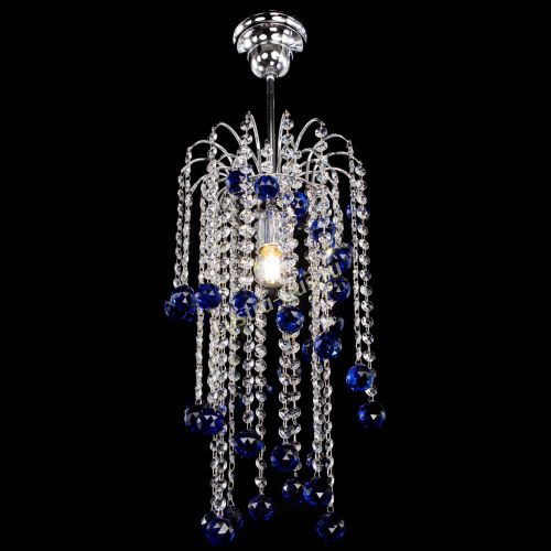 Люстра Зима каскад шар 30 синяя в Подольске Гусь Хрустальный