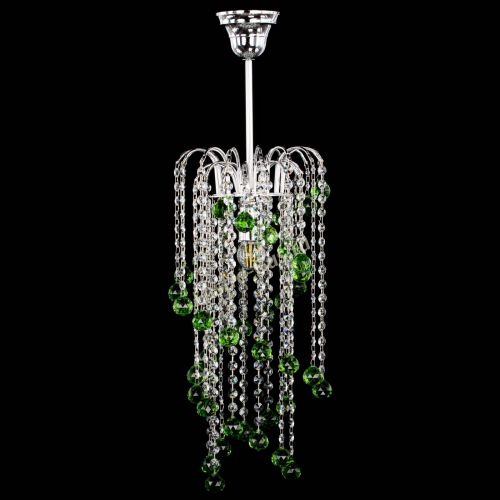 Люстра Зима каскад шар 30 зеленая в Подольске Гусь Хрустальный