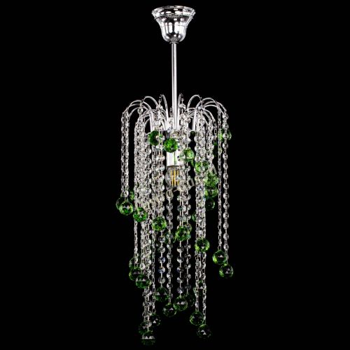 Люстра Зима каскад шар 30 зеленая в Подольске Гусь Хрустальный