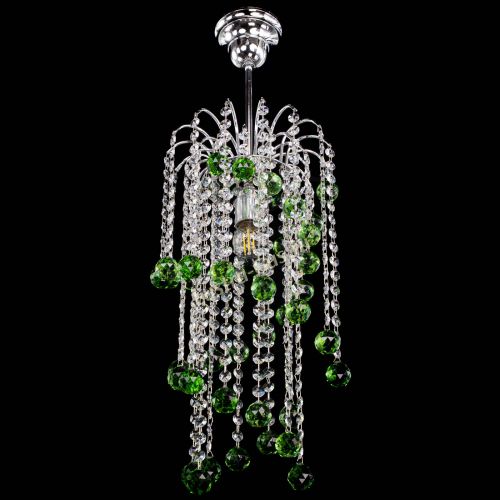 Люстра Зима каскад шар 30 зеленая в Подольске Гусь Хрустальный