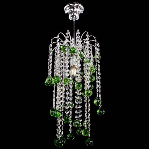 Люстра Зима каскад шар 30 зеленая в Подольске Гусь Хрустальный