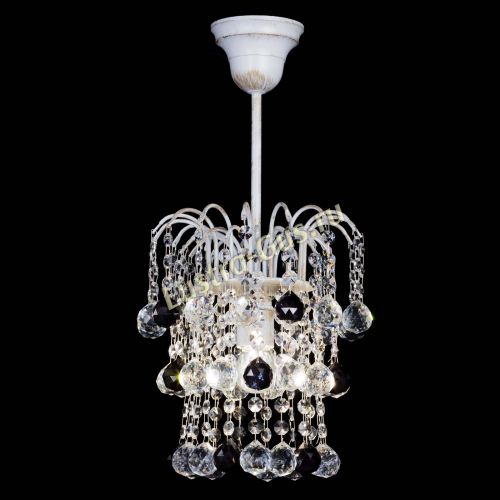 Люстра Зима шар черная (белая патина)  в Подольске Гусь Хрустальный