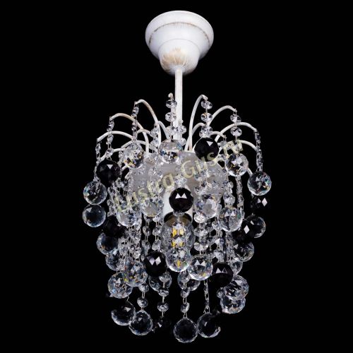 Люстра Зима шар черная (белая патина)  в Подольске Гусь Хрустальный