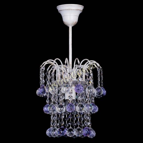 Люстра Зима шар фиолетовая (белая патина)  в Подольске Гусь Хрустальный