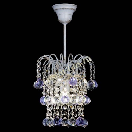 Люстра Зима шар фиолетовая (белая патина)  в Подольске Гусь Хрустальный