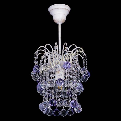 Люстра Зима шар фиолетовая (белая патина)  в Подольске Гусь Хрустальный