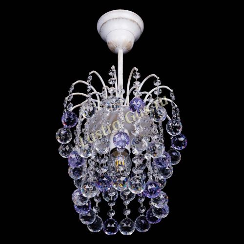 Люстра Зима шар фиолетовая (белая патина)  в Подольске Гусь Хрустальный