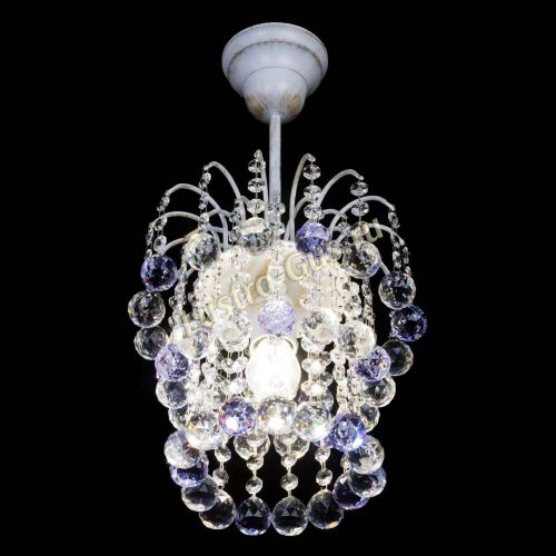 Люстра Зима шар фиолетовая (белая патина)  в Подольске Гусь Хрустальный