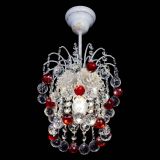 Люстра Зима шар красная (белая патина)  в Подольске