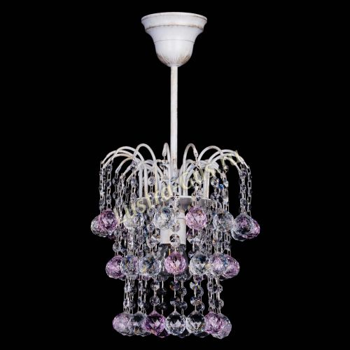 Люстра Зима шар розовая (белая патина)  в Подольске Гусь Хрустальный