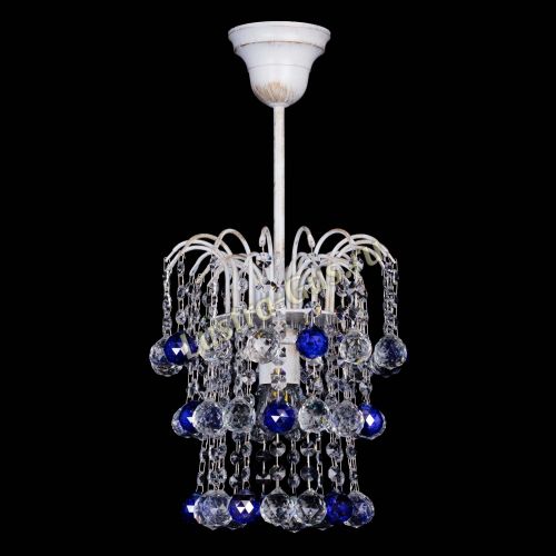 Люстра Зима шар синяя (белая патина)  в Подольске Гусь Хрустальный