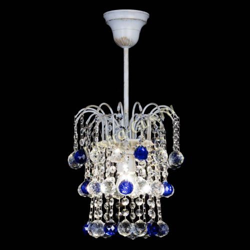 Люстра Зима шар синяя (белая патина)  в Подольске Гусь Хрустальный