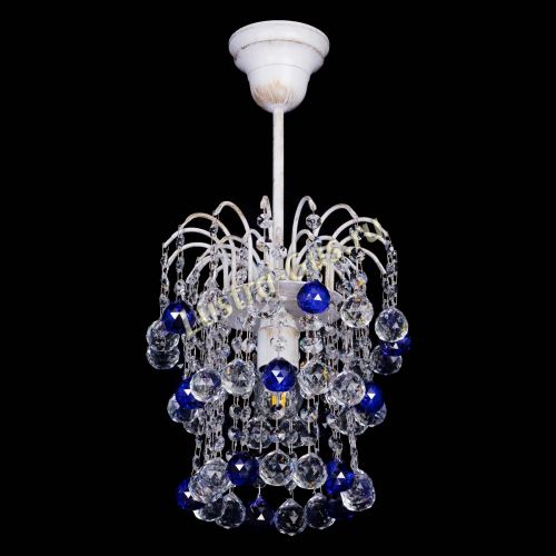 Люстра Зима шар синяя (белая патина)  в Подольске Гусь Хрустальный