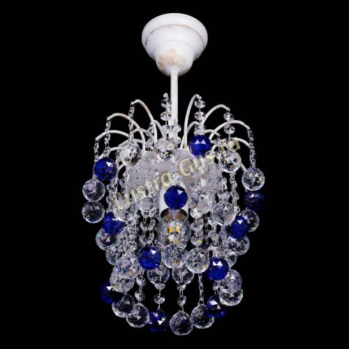Люстра Зима шар синяя (белая патина)  в Подольске Гусь Хрустальный