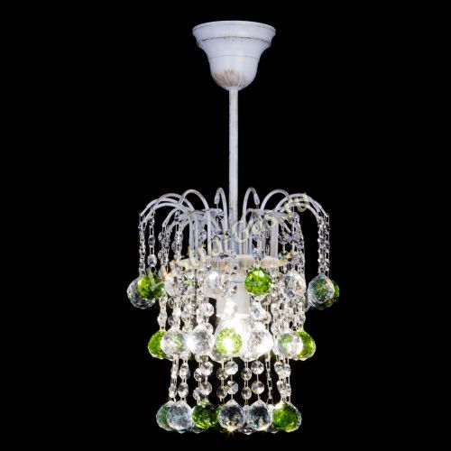 Люстра Зима шар зеленая (белая патина)  в Подольске Гусь Хрустальный