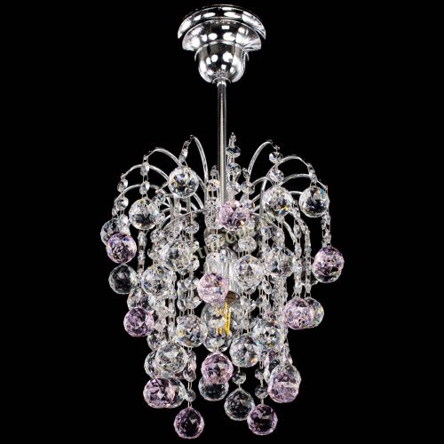 Люстра Зима шар розовая в Подольске Гусь Хрустальный