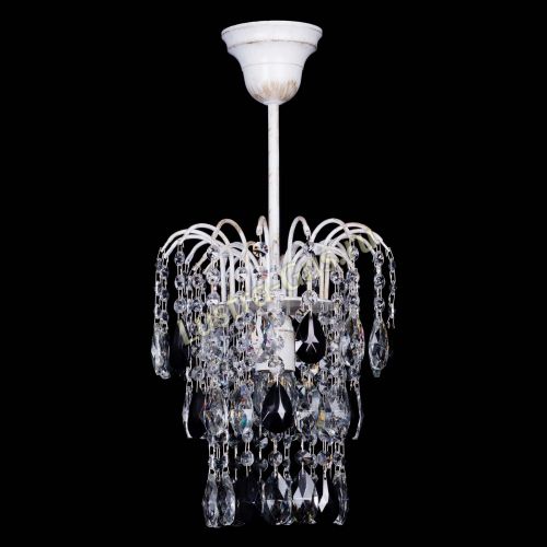 Люстра Зима журавлик черная (белая патина) в Подольске Гусь Хрустальный