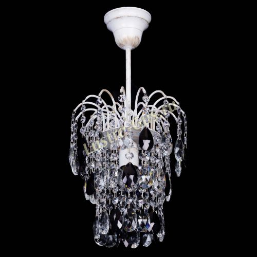 Люстра Зима журавлик черная (белая патина) в Подольске Гусь Хрустальный