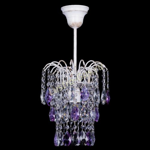 Люстра Зима журавлик фиолетовая (белая патина) в Подольске Гусь Хрустальный