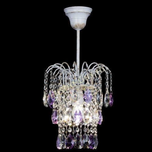 Люстра Зима журавлик фиолетовая (белая патина) в Подольске Гусь Хрустальный