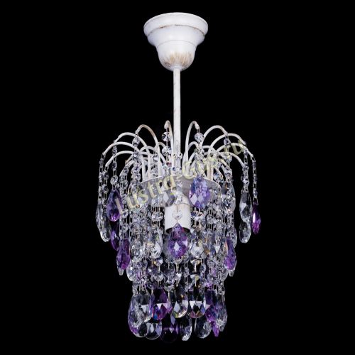 Люстра Зима журавлик фиолетовая (белая патина) в Подольске Гусь Хрустальный