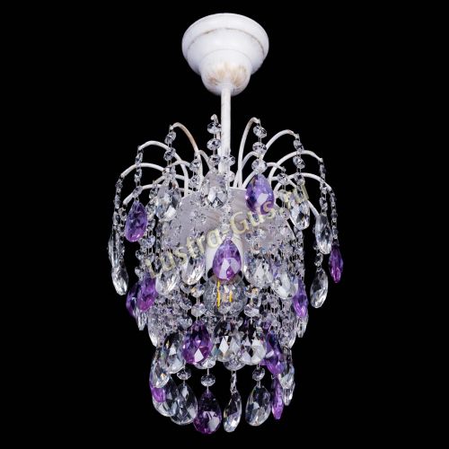 Люстра Зима журавлик фиолетовая (белая патина) в Подольске Гусь Хрустальный