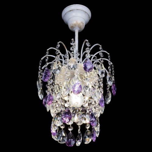 Люстра Зима журавлик фиолетовая (белая патина) в Подольске Гусь Хрустальный