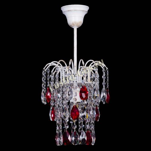 Люстра Зима журавлик красная (белая патина) в Подольске Гусь Хрустальный